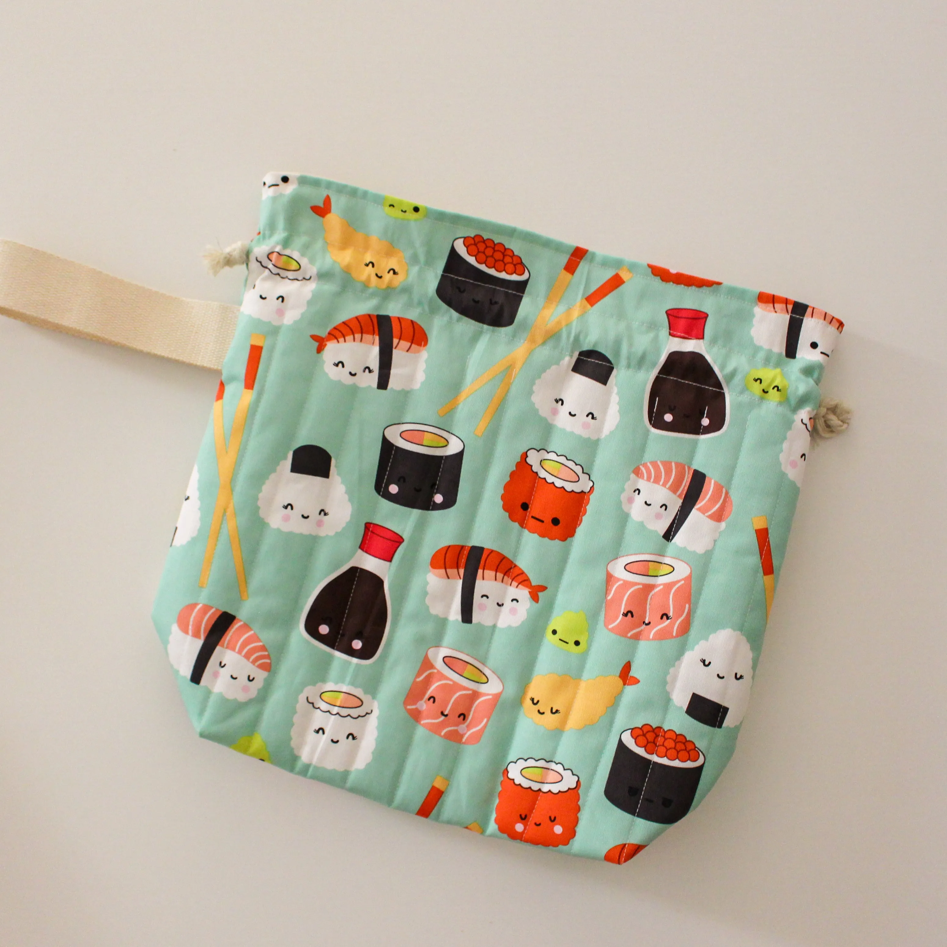 Sushi Drawstring Project Bag