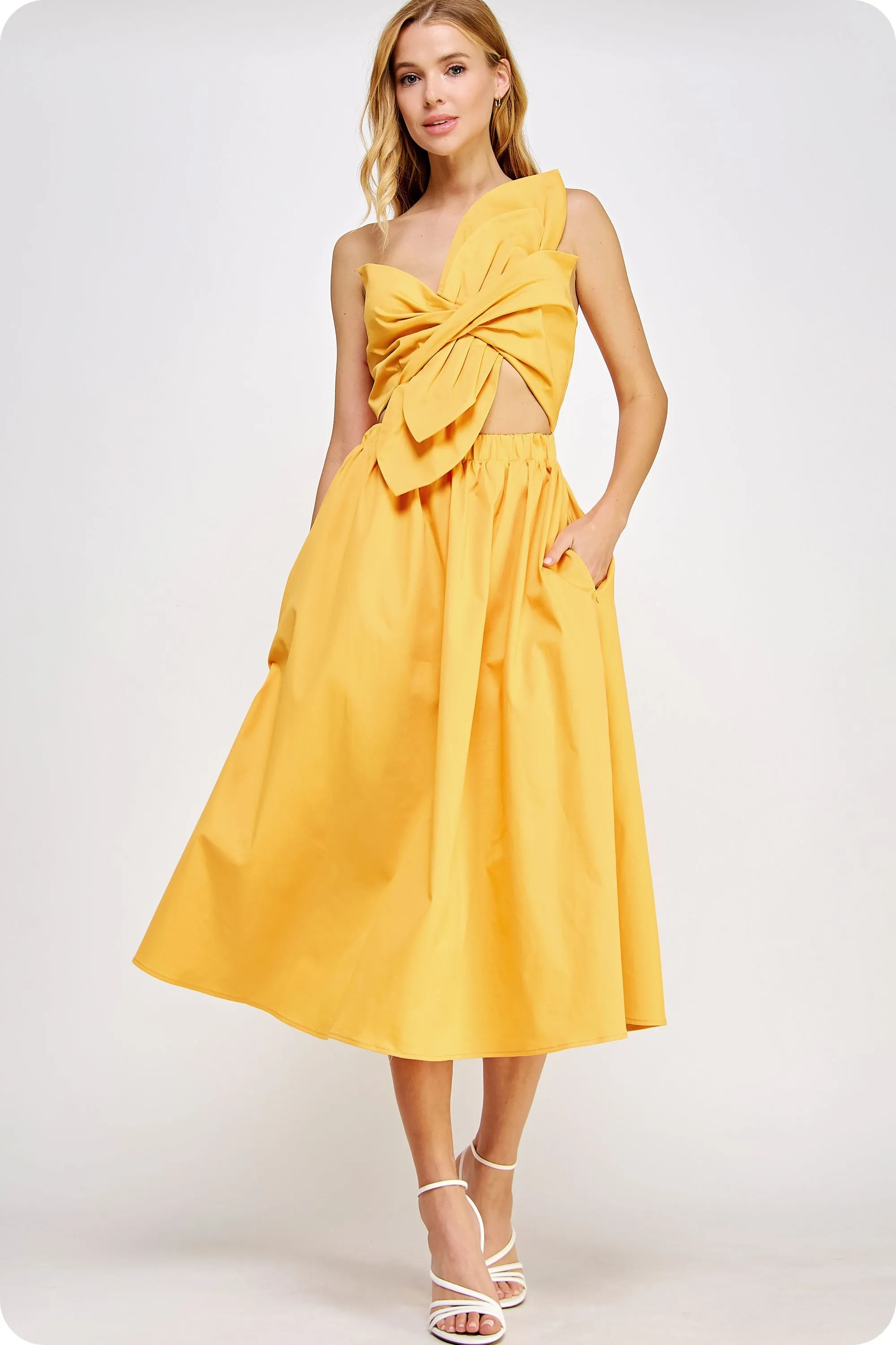 Tangerine Bow Midi