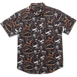 The Quiet Life Camera Strap Button Down short sleeve shirt black