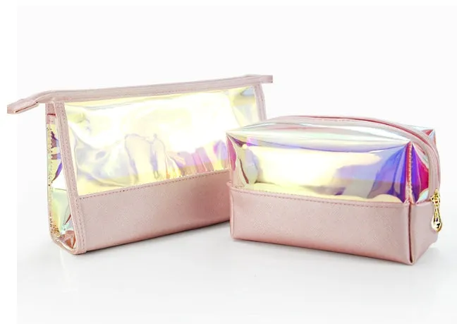 TikTok Fashion Travel Laser Lazy Makeup Bag: High-End Waterproof Transparent Ins-Style Business Trip Toiletry Set C-240524-6