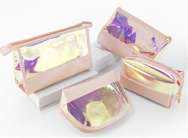 TikTok Fashion Travel Laser Lazy Makeup Bag: High-End Waterproof Transparent Ins-Style Business Trip Toiletry Set C-240524-6