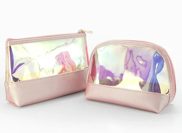 TikTok Fashion Travel Laser Lazy Makeup Bag: High-End Waterproof Transparent Ins-Style Business Trip Toiletry Set C-240524-6