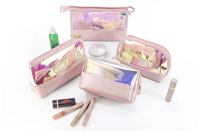 TikTok Fashion Travel Laser Lazy Makeup Bag: High-End Waterproof Transparent Ins-Style Business Trip Toiletry Set C-240524-6