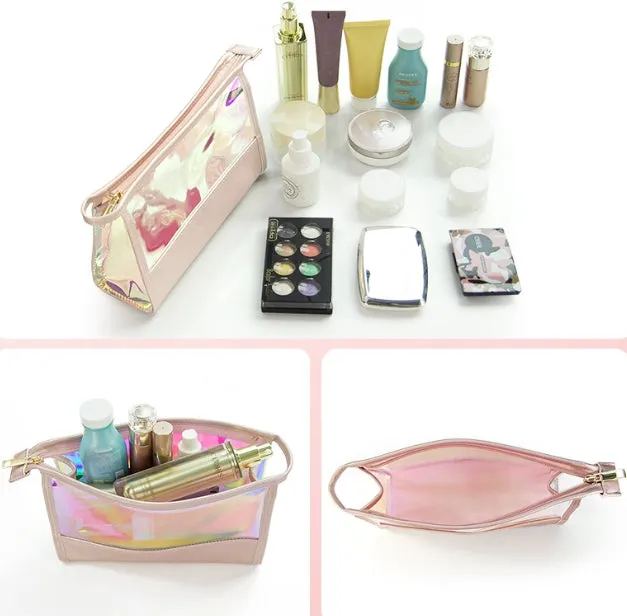 TikTok Fashion Travel Laser Lazy Makeup Bag: High-End Waterproof Transparent Ins-Style Business Trip Toiletry Set C-240524-6