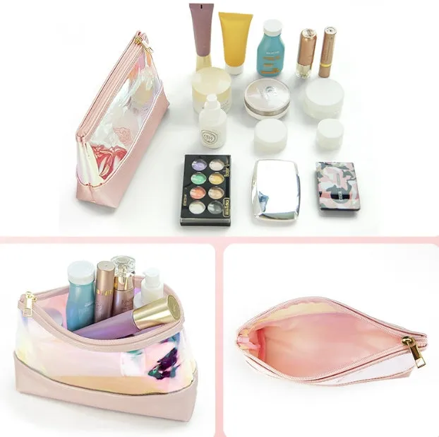TikTok Fashion Travel Laser Lazy Makeup Bag: High-End Waterproof Transparent Ins-Style Business Trip Toiletry Set C-240524-6