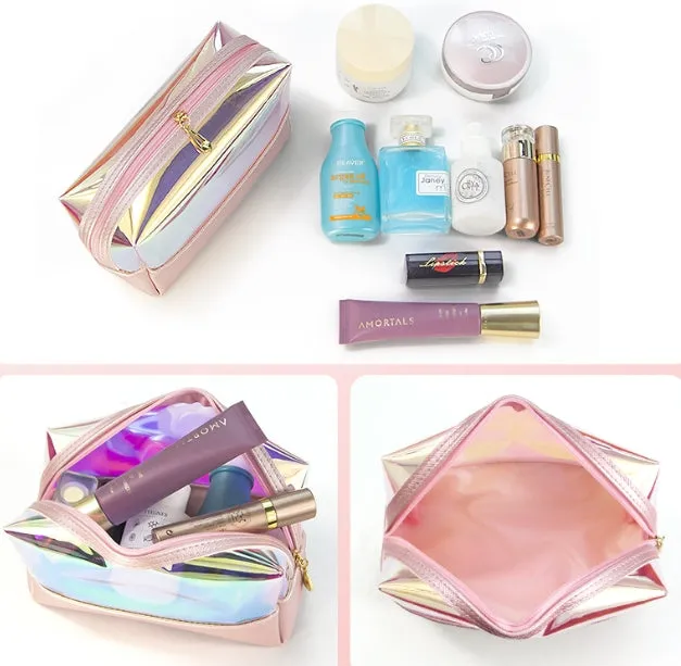 TikTok Fashion Travel Laser Lazy Makeup Bag: High-End Waterproof Transparent Ins-Style Business Trip Toiletry Set C-240524-6
