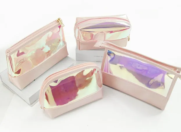 TikTok Fashion Travel Laser Lazy Makeup Bag: High-End Waterproof Transparent Ins-Style Business Trip Toiletry Set C-240524-6
