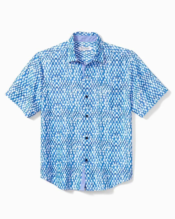 Tommy Bahama Coconut Point Sandbar Geo IslandZone Camp Shirt - Old Royal