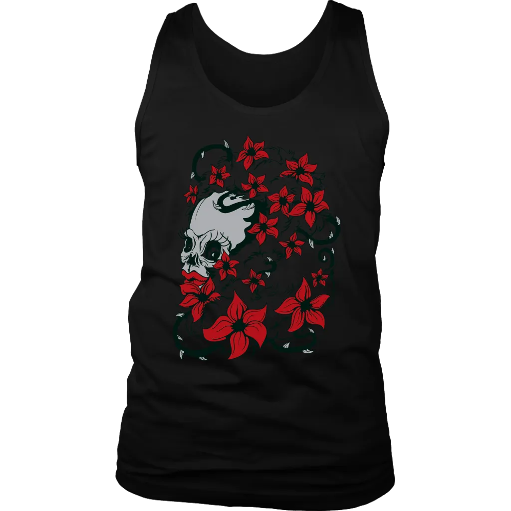 Trash Polka T-shirt, Skull Shirt Gift, Skull and Flowers Shirt, Skull T-shirt