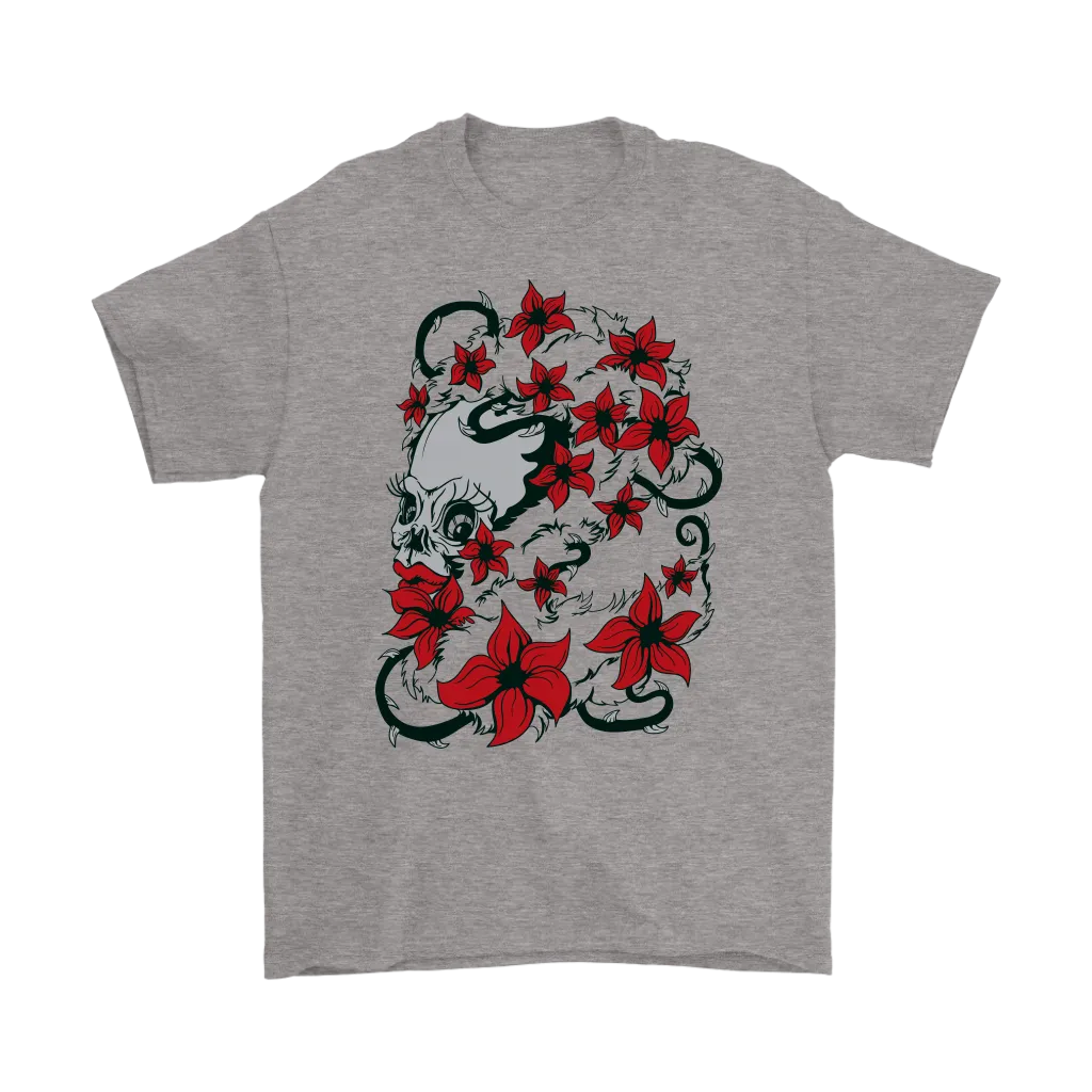 Trash Polka T-shirt, Skull Shirt Gift, Skull and Flowers Shirt, Skull T-shirt
