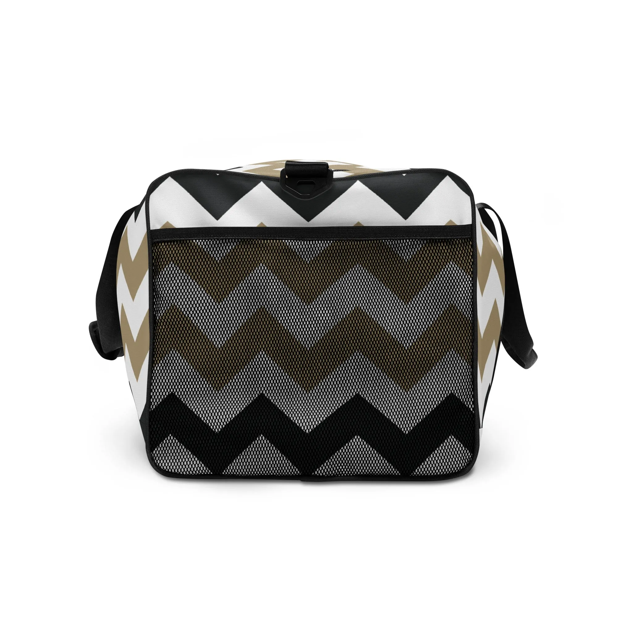 Two Tone Zigzag Pattern - Sustainably Made Duffle Bag