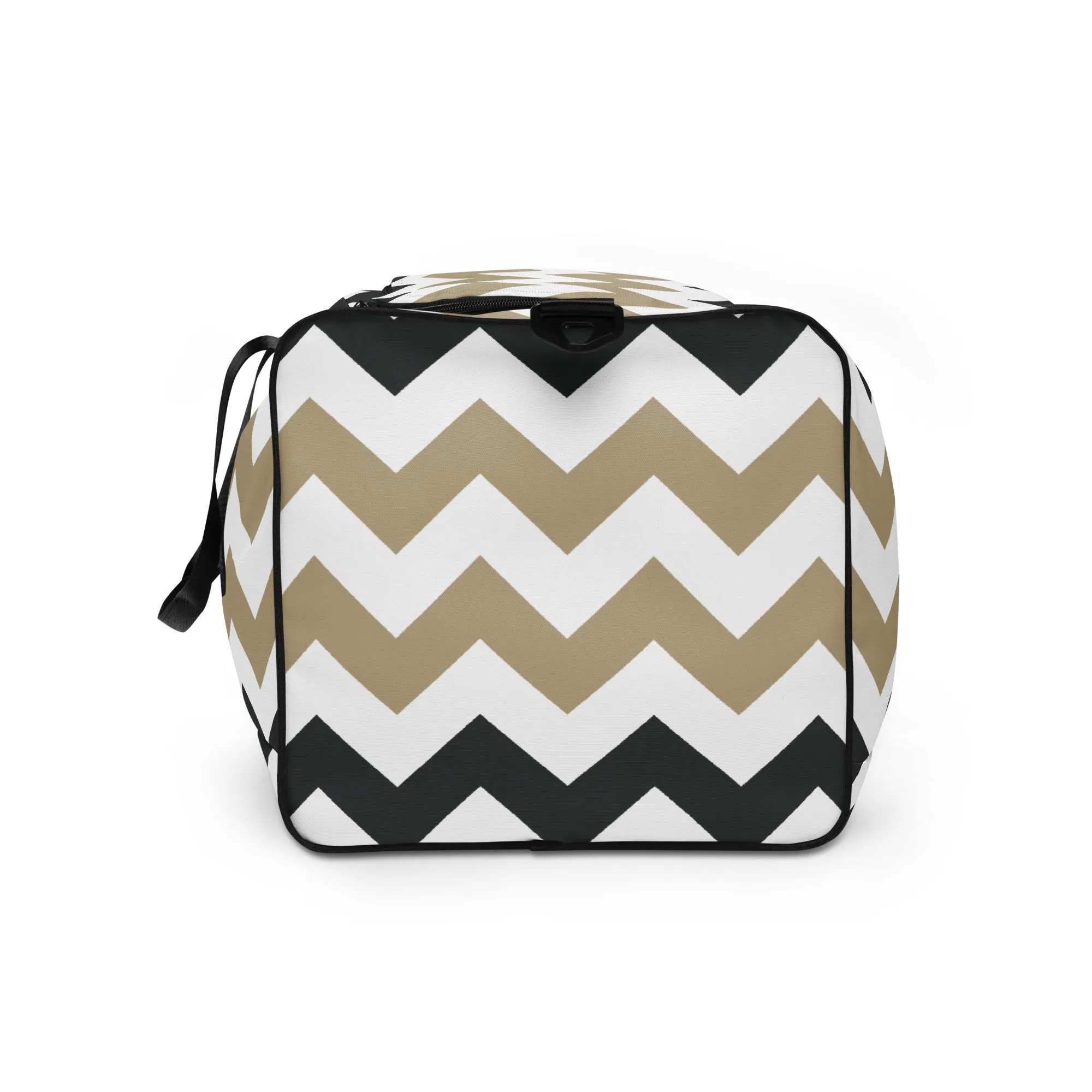 Two Tone Zigzag Pattern - Sustainably Made Duffle Bag