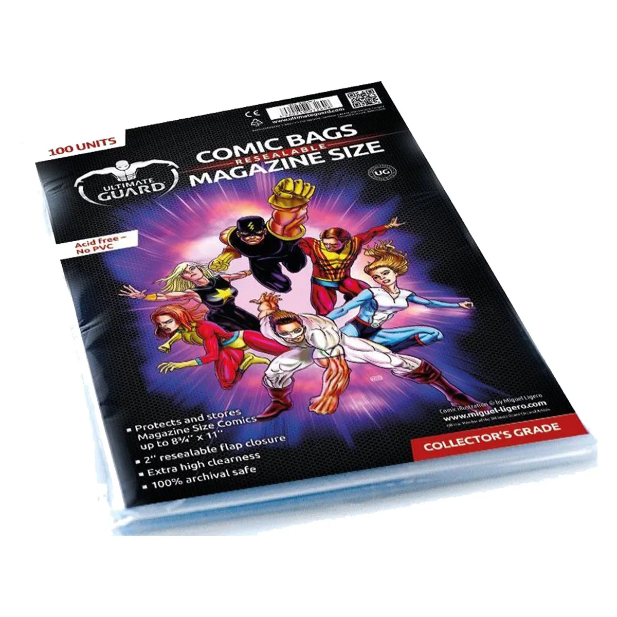 Ultimate Guard Comic Bags Resealable Magazine Size 100ct
