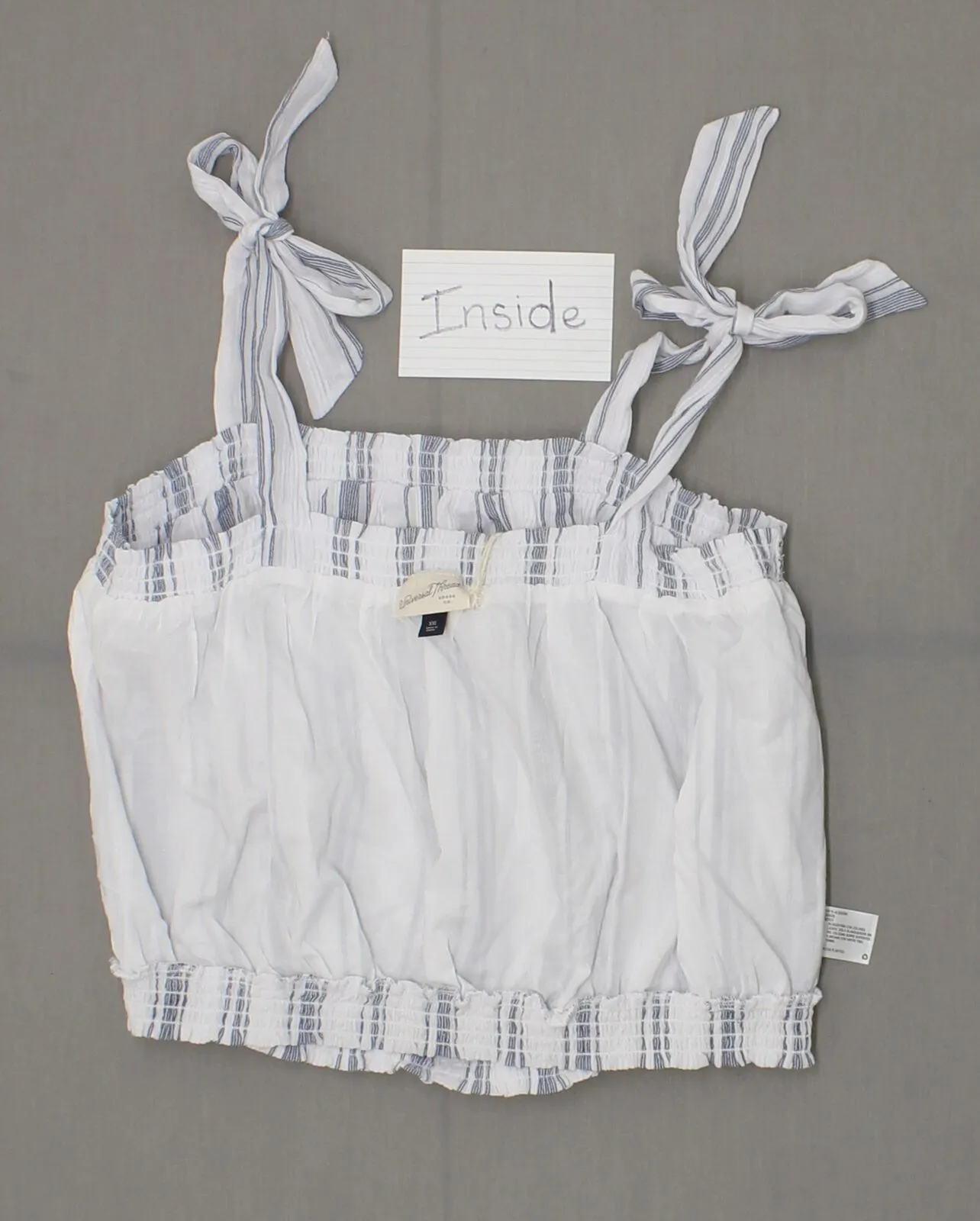 Universal Thread Women's Cotton Striped Ruffle Tie Strap Tank Top