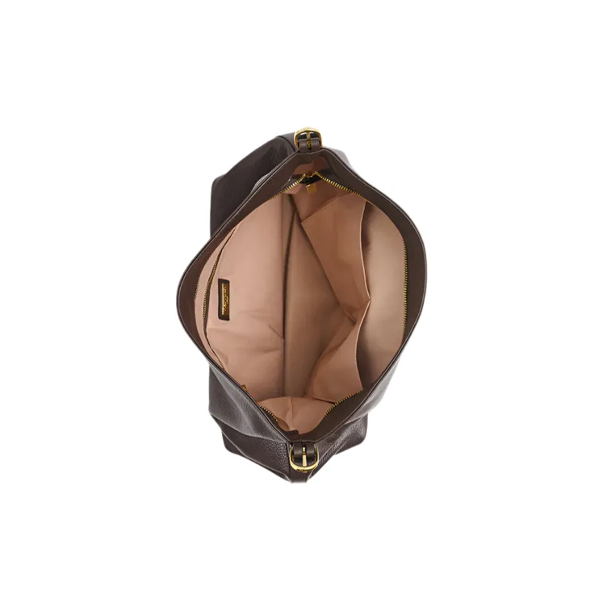 Vestirsi Serena Leather Hobo Bag Dark Chocolate