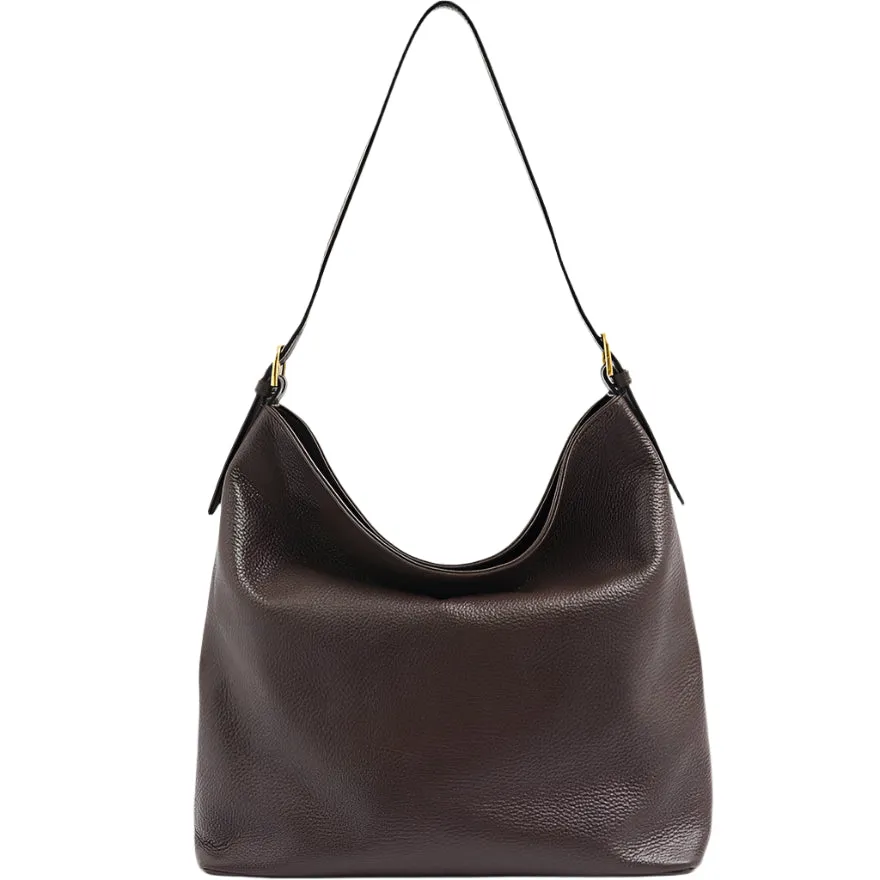 Vestirsi Serena Leather Hobo Bag Dark Chocolate