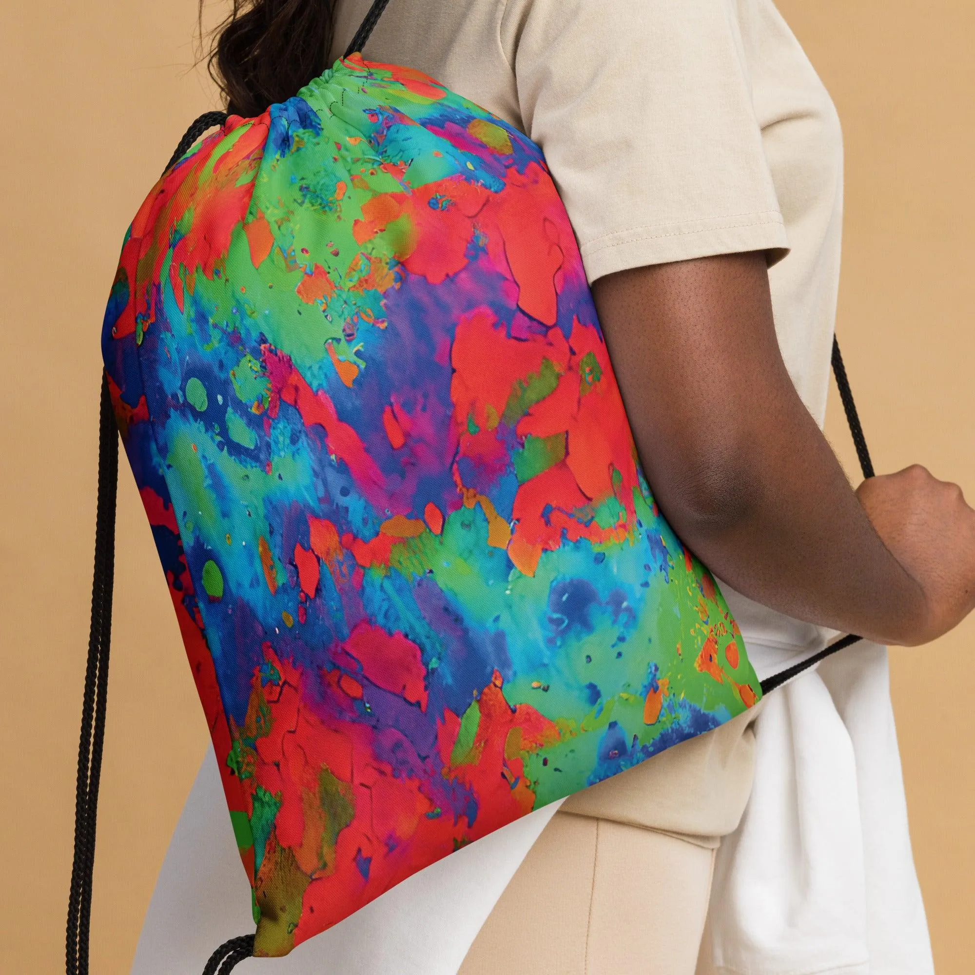 Vibrant Tie-Dye Drawstring Bag for Festivals & Raves