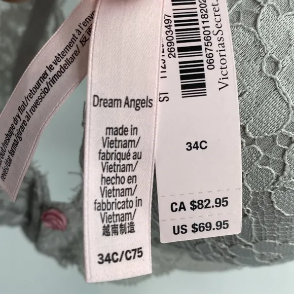 Victoria’s Secret Dream Angels Lightly Lined Demi Twinkle Shine Strap Bra Sz 34C