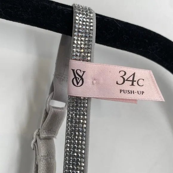 Victoria’s Secret Dream Angels Lightly Lined Demi Twinkle Shine Strap Bra Sz 34C