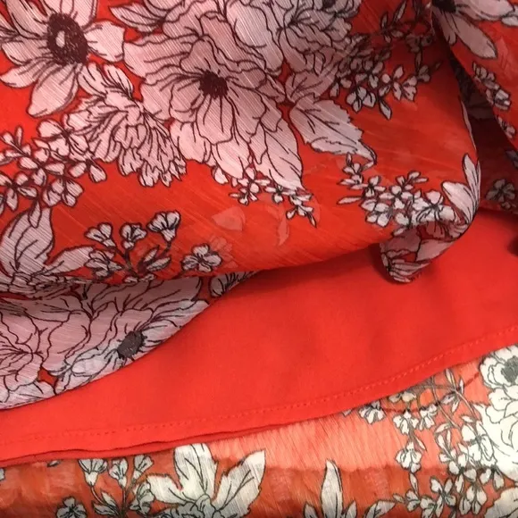 Vince Camuto Floral Asymmetrical Chiffon Dress | Size 10