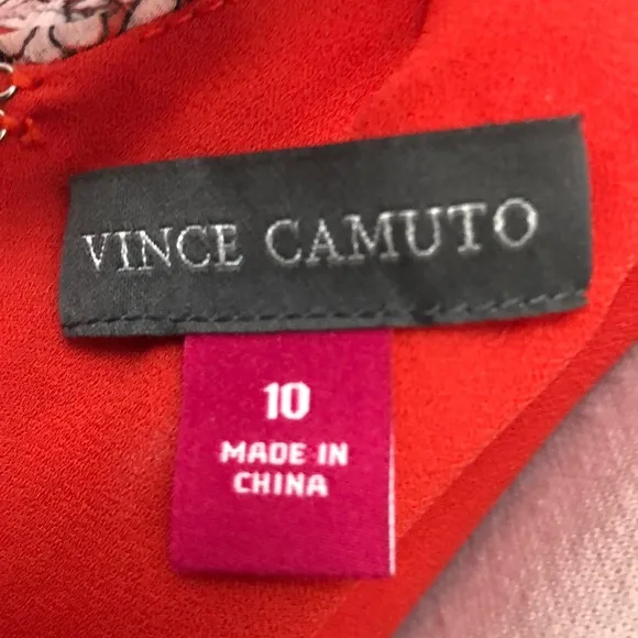 Vince Camuto Floral Asymmetrical Chiffon Dress | Size 10