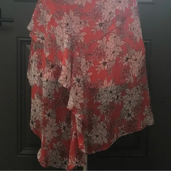 Vince Camuto Floral Asymmetrical Chiffon Dress | Size 10