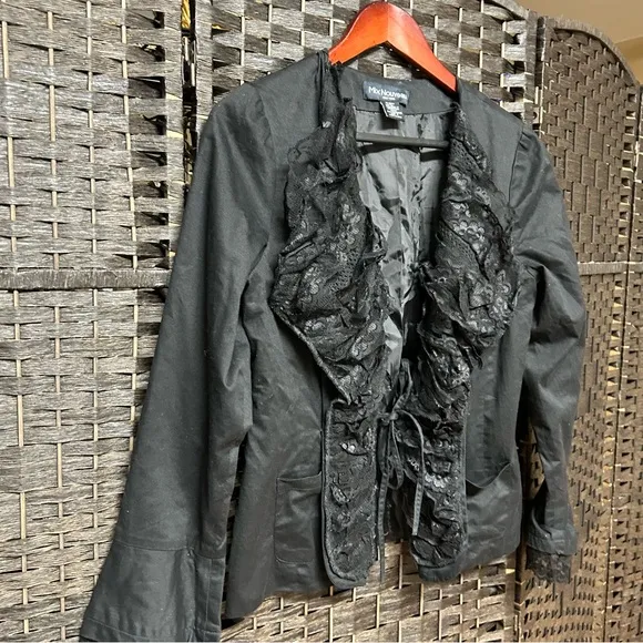 Vintage Y2K Mix Nouveau ruffled cotton jacket with front pockets size small med