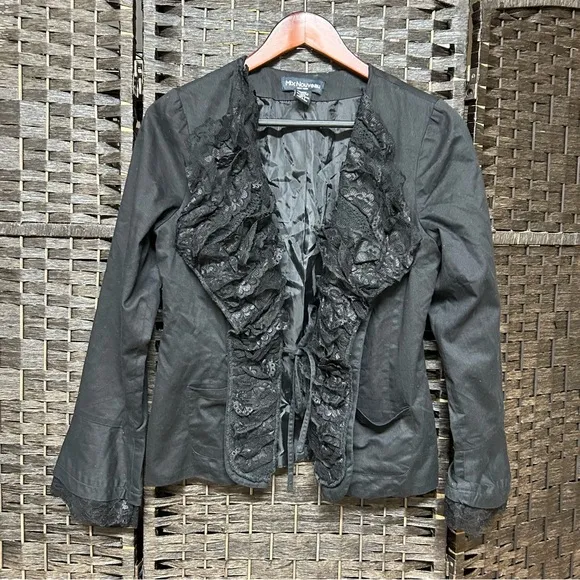 Vintage Y2K Mix Nouveau ruffled cotton jacket with front pockets size small med