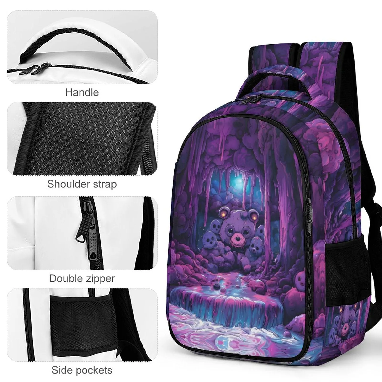 Violet Violent Bears - Multi-Pocket Travel Bags