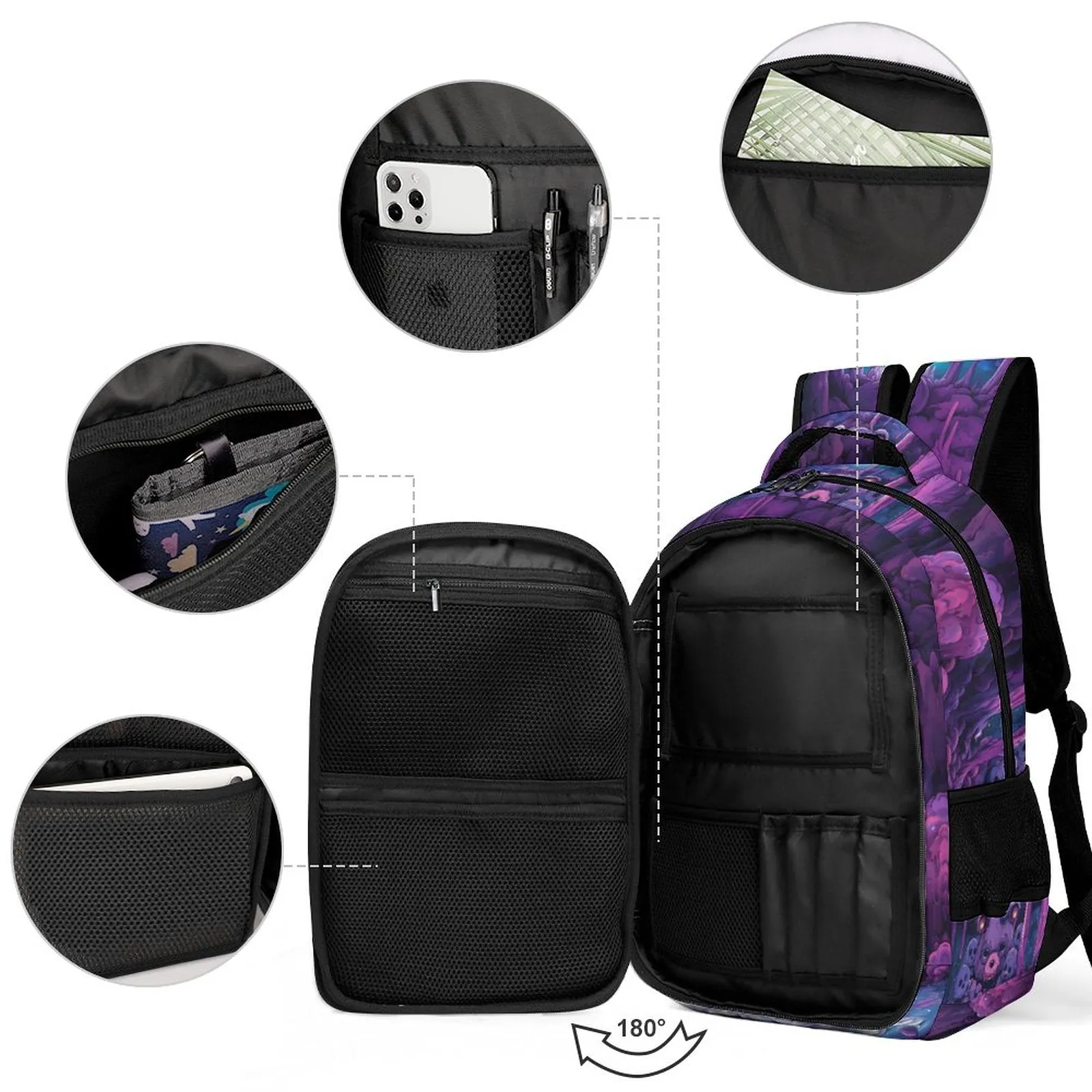 Violet Violent Bears - Multi-Pocket Travel Bags