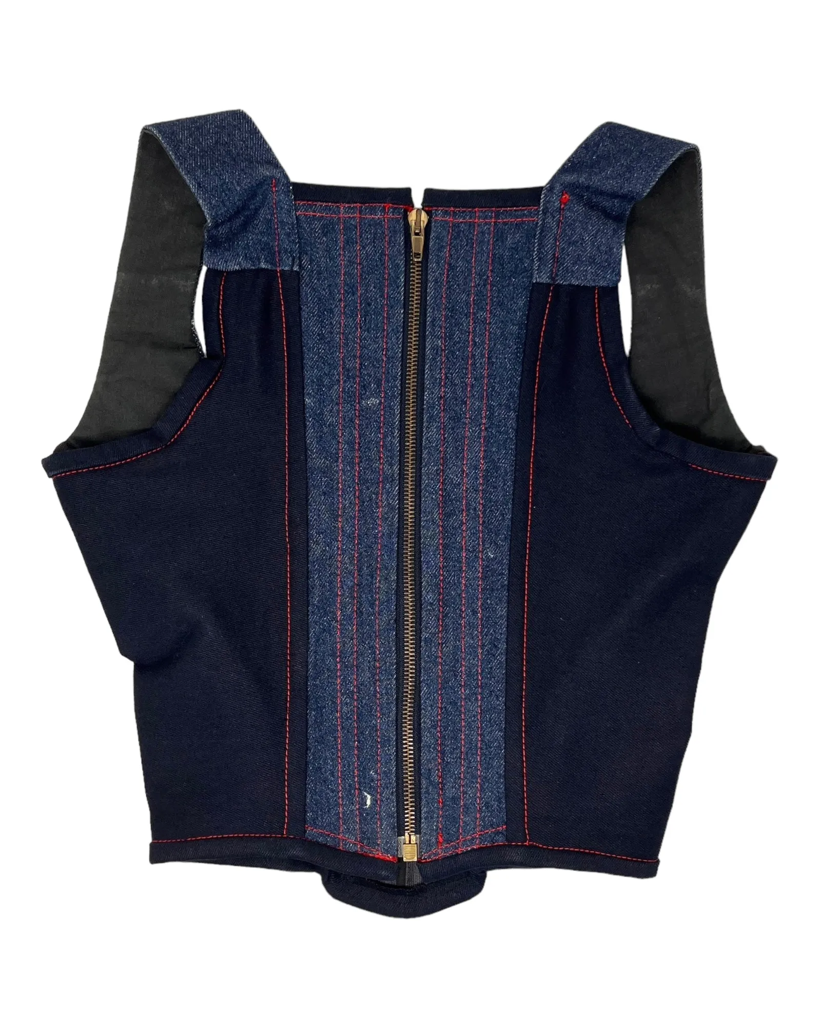 Vivienne Westwood Denim Rolls Royce Print Corset,  ‘Always On Camera’, FW92, Size US 2 / IT 38