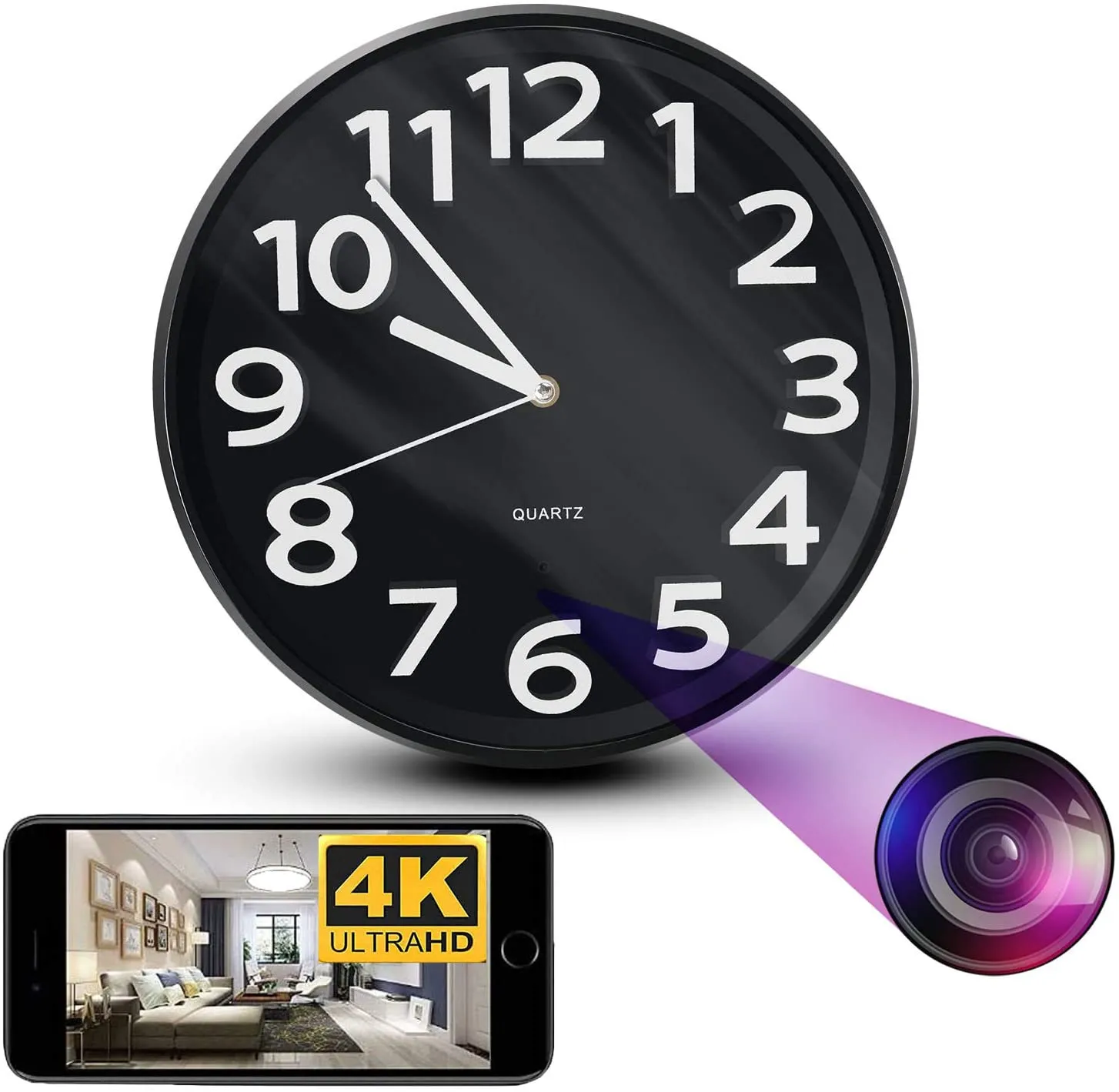 Wall Clock Hidden Camera with WiFi