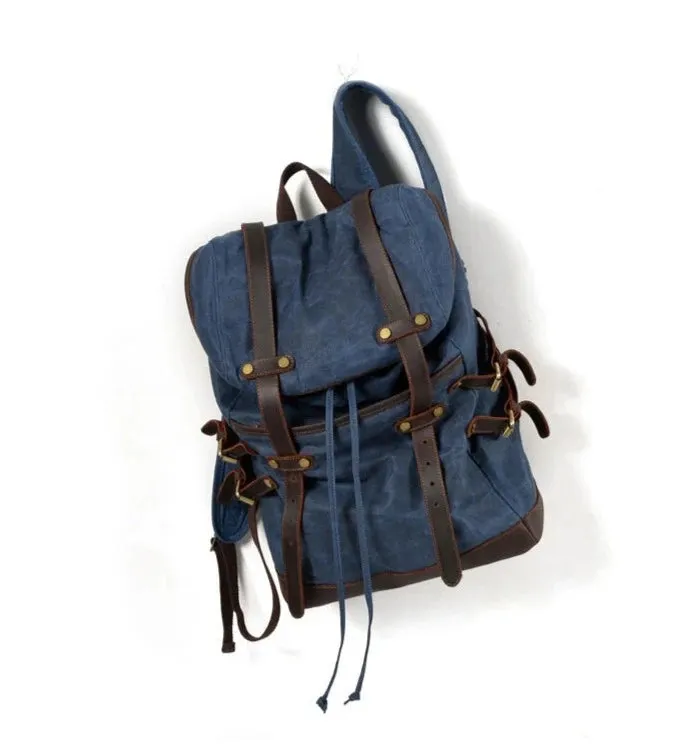 Waxed Canvas & Leather Transport Backpack Laptop Backpack, 15.6 inches
