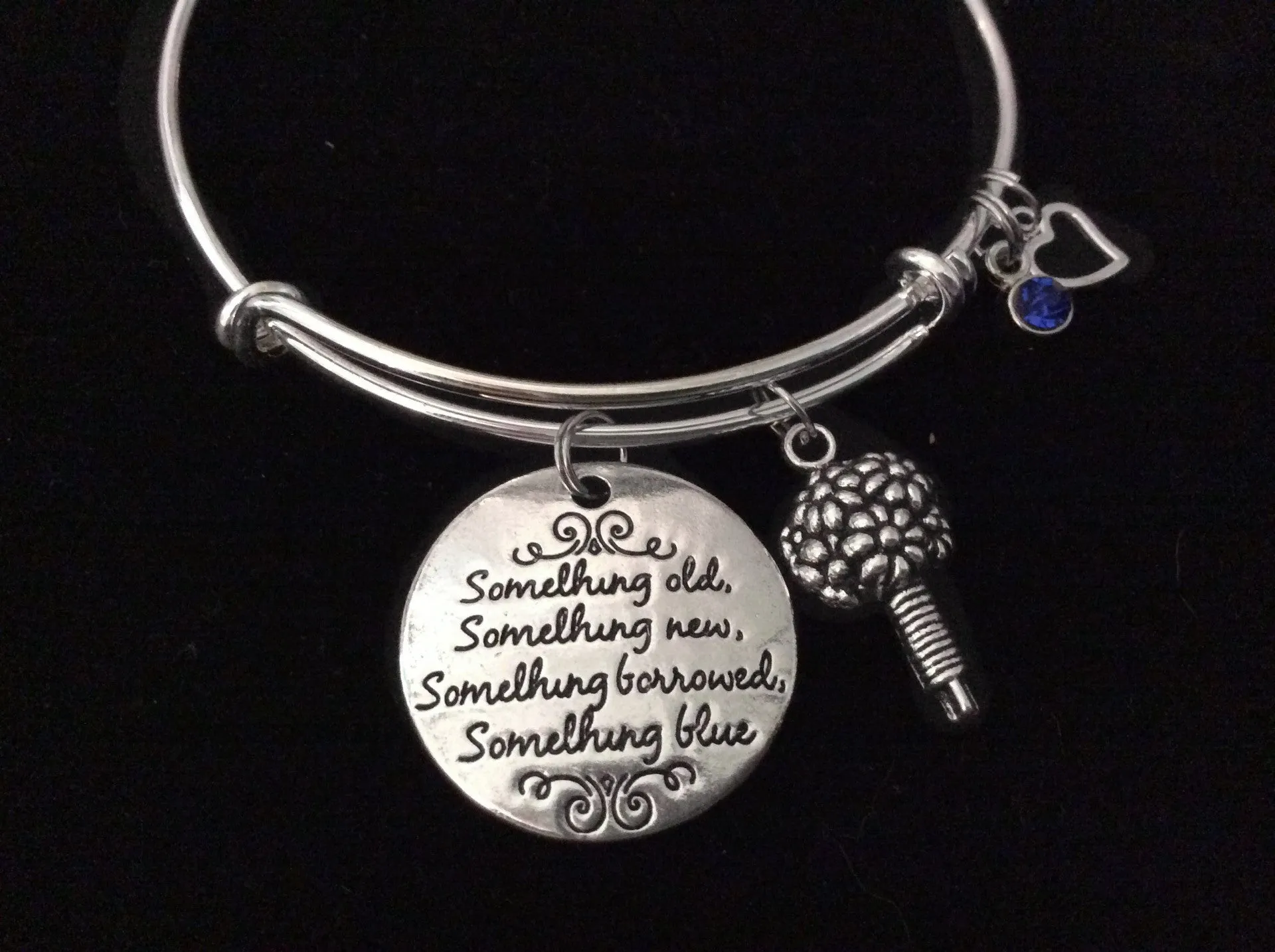 Wedding Day Poem Expandable Charm Bracelet Adjustable Wire Bangle Wedding Shower Bridal Gift