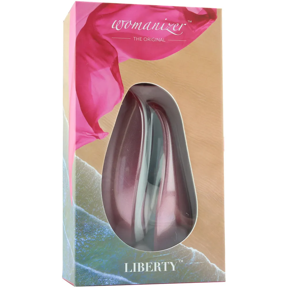 Womanizer Liberty Rechargeable Silicone Compact Travel Pleasure Air Clitoral Stimulator Pink Rose