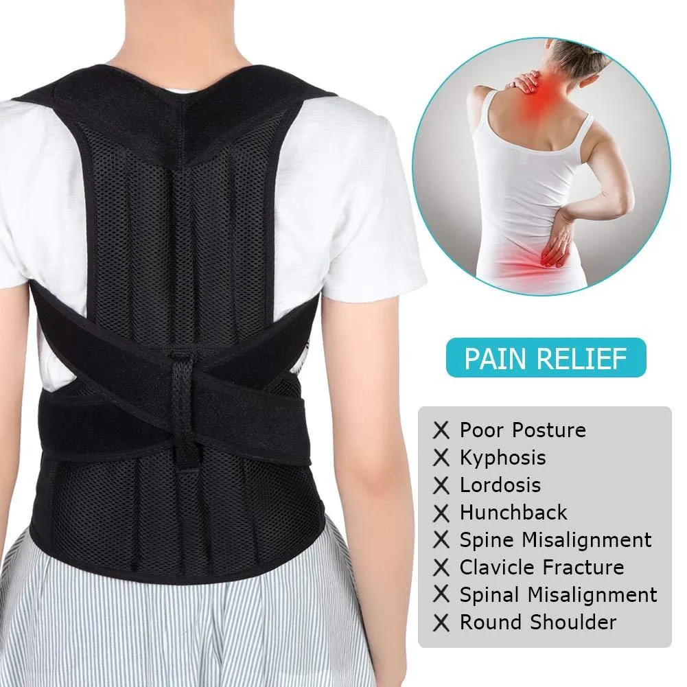 Women's Adjustable Posture Corrector Back Brace Shoulder Lumbar Spine Support