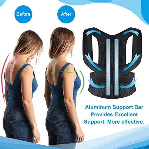 Women's Adjustable Posture Corrector Back Brace Shoulder Lumbar Spine Support