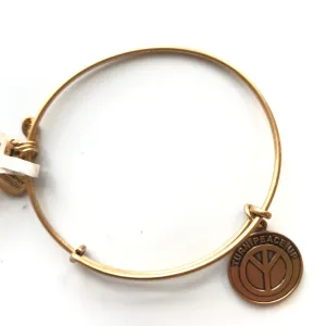 Women's Alex And Ani | Turn Peace Up Bangle Bracelet | Raf Gold