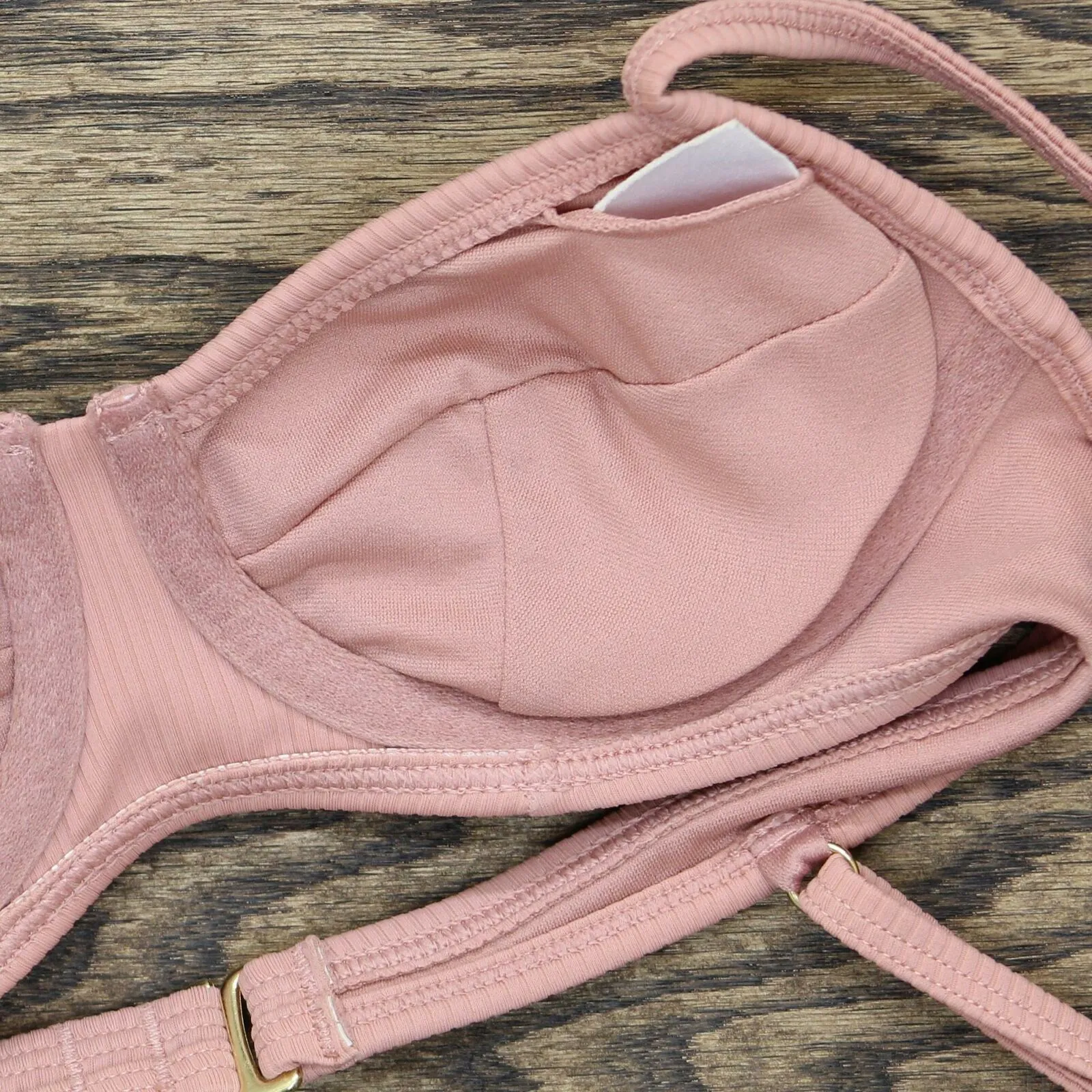 Xhilaration Women's Ribbed Faux Underwire Bikini Top