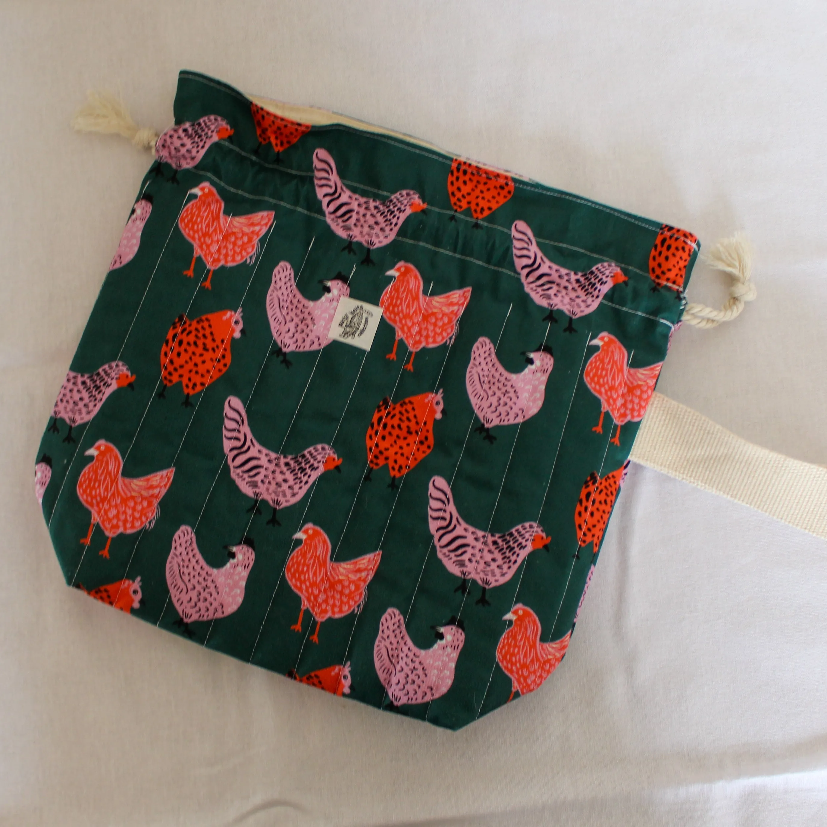Yarn Chicken Drawstring Project Bag