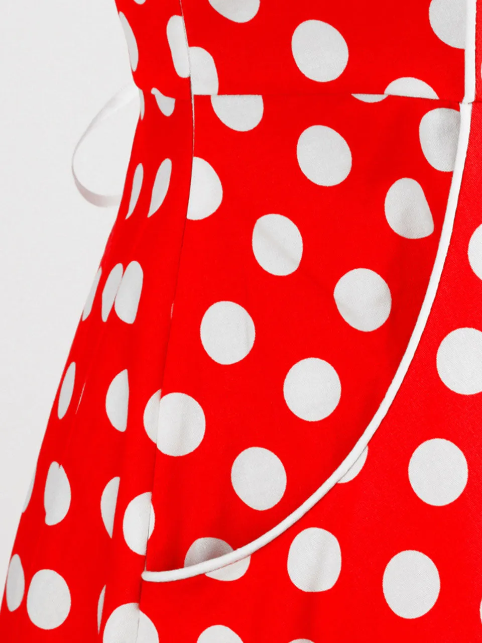 Yellow Polka Dots Vintage Halter Strap Backless 1950S Vintage Dress With Pockets
