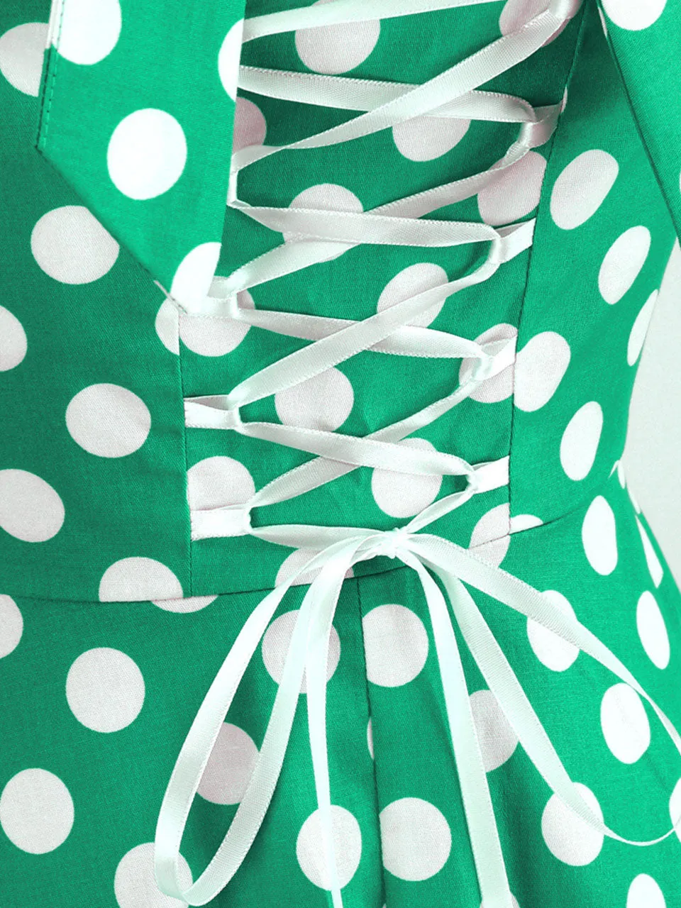 Yellow Polka Dots Vintage Halter Strap Backless 1950S Vintage Dress With Pockets