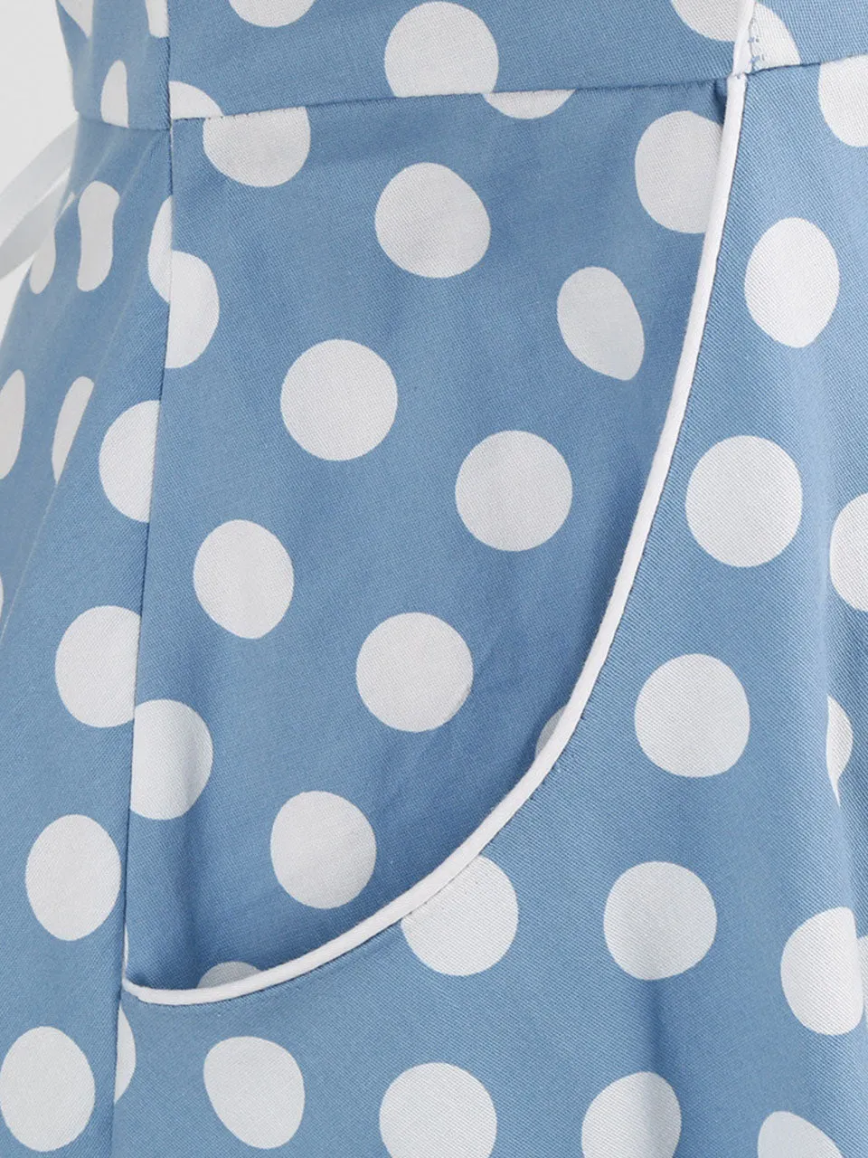 Yellow Polka Dots Vintage Halter Strap Backless 1950S Vintage Dress With Pockets