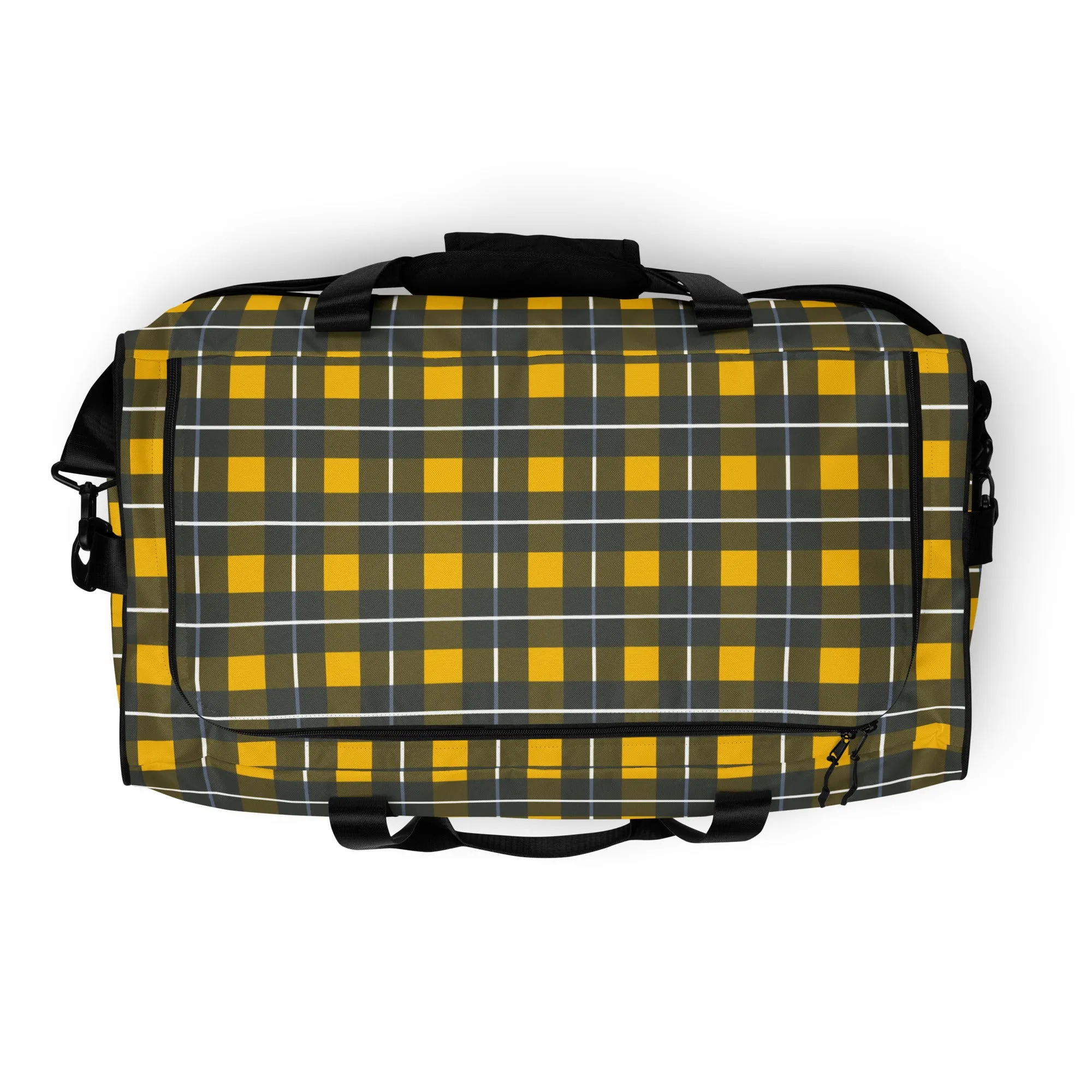 Yellow Tartan - Inspired By Harry Styles - Sustainably Made  Duffle bag