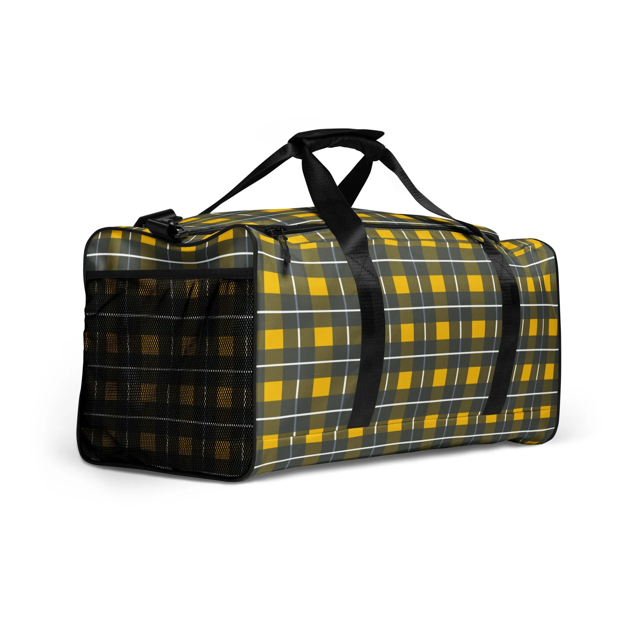 Yellow Tartan - Inspired By Harry Styles - Sustainably Made  Duffle bag