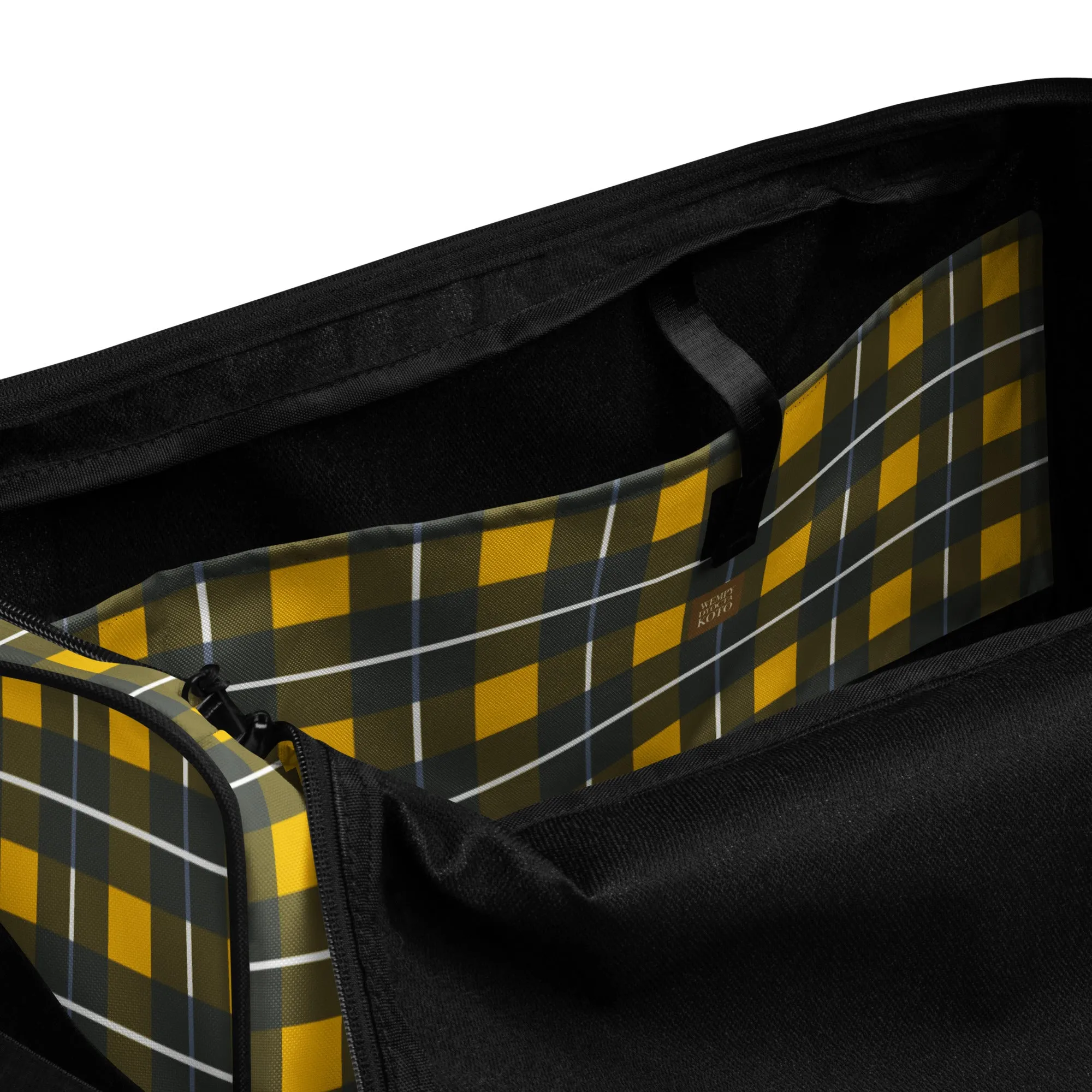 Yellow Tartan - Inspired By Harry Styles - Sustainably Made  Duffle bag