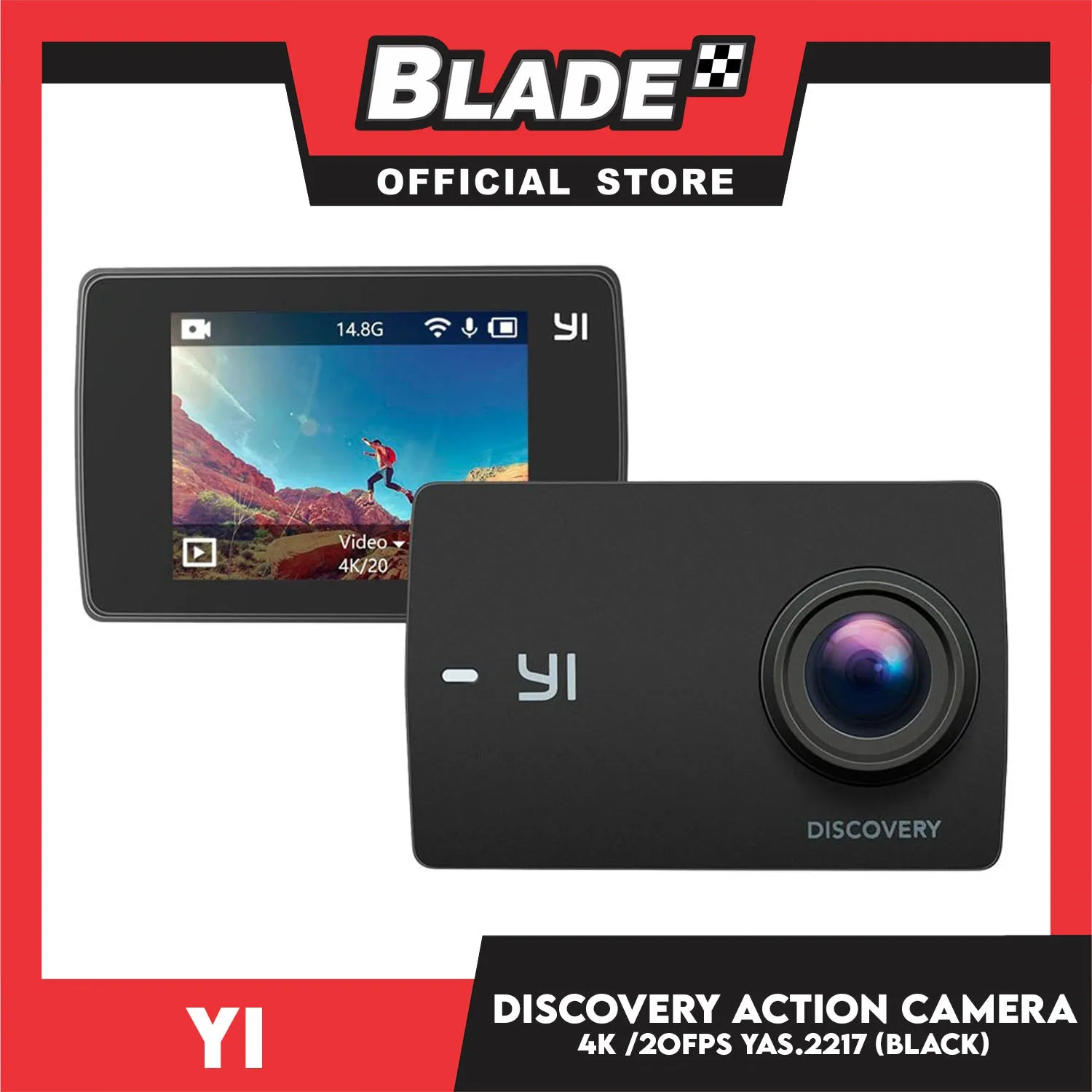Yi Discovery Action Camera YAS.2217 - Action Cam, Backup Camera & 4k Video to Full HD