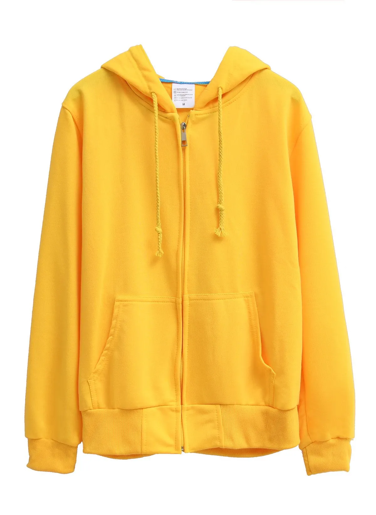 Zippered Long-Sleeved Terry Cloth Jacket With Hood